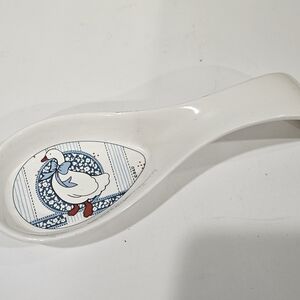 Charming Vintage Ceramic Spoon Rest Goose Design Cottagecore Made in Japan